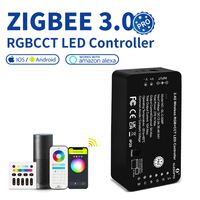 Controlador RGB CCT Zigbee+2.4G RF PWM GL-C-008P-15A para Tiras LED Direccionables JIUAN de 30M, Control Remoto, Carga Máxima de 270W, Certificado ROHS, PC
