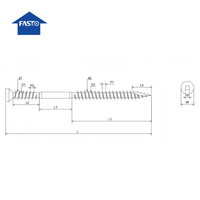 304/316 vis autotaraudeuses en acier inoxydable-Garniture/tête plate, entraînement carré/Torx, pointe de coupe lisse