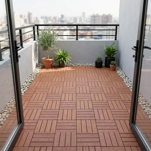 China Manufacturer 12x12 Inch WPC Click Interlocking <b>Deck</b> Tiles 44-Pack Outdoor Patio & Garden Flooring for Balcony - Product Image 5