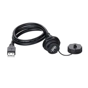 Ip67 Usb 2.0 Adapter Gedekt Mannelijk Naar Vrouwelijk Stopcontact Aansluitingen Usb Waterdicht Paneel Mount Connector