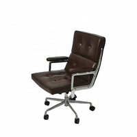 Silla de oficina de aleación de aluminio de altura ajustable plegable minimalista clásico Vintage Boss Light Luxury Home Computer Swivel