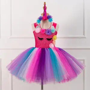 Vestito da principessa per bambini gonna a sbuffo in rete da donna vestito da spettacolo con gonna tutu ad angolo singolo del fumetto