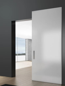 Venta al por mayor: Puerta corredera oculta <span class=keywords><strong>sin</strong></span> rieles de MDF HPL, estilo moderno y popular, <span class=keywords><strong>sin</strong></span> cerradura, tipo granero, de madera. - Product Image 2
