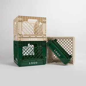 Plastic collapsing folding crate milk bottles crates for sale