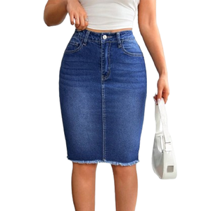 Gonna <span class=keywords><strong>in</strong></span> Denim da <span class=keywords><strong>donna</strong></span> alla moda Casual a vita alta con bordo grezzo e avvolgente gonna <span class=keywords><strong>in</strong></span> Denim alla moda stile Cowboy gonna <span class=keywords><strong>in</strong></span> <span class=keywords><strong>jeans</strong></span> da strada da <span class=keywords><strong>donna</strong></span> <span class=keywords><strong>abito</strong></span> - Product Image 1