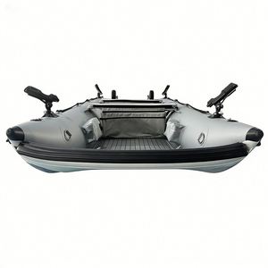 Bateau gonflable catamaran <span class=keywords><strong>de</strong></span> 3,8 m avec plancher en tapis d'air, capacité <span class=keywords><strong>de</strong></span> 5 personnes, Reachsea, avec transom en aluminium, grande <span class=keywords><strong>roue</strong></span>, <span class=keywords><strong>porte</strong></span>-canne à pêche - Product Image 4