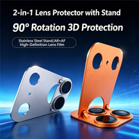 Film de protection d'objectif anti-rayures AF+AR pour iPhone 18 Pro Max avec béquille métallique invisible réglable pour iPhone 17 Pro