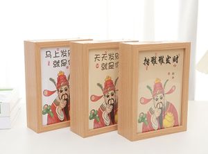 कांच की खिड़की और शीर्ष हैंडल पिक्चर फ्रेम मनी बैंक लकड़ी बॉक्सबॉक्स के साथ कस्टम लकड़ी का सूटकेस एटीएम मनी पिक्चर बैंक - Product Image 5