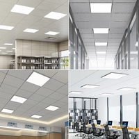 Plafonnier LED Luminaire de bureau à intensité variable Carré Rond Encastré Grille Downlight 30*30cm Éclairage de plafond pour salle de classe