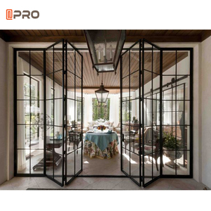 Nhôm kính nhôm bi gấp cửa trượt Bifold cửa cho biệt thự Patio cửa đôi kính nhôm thép không thấm nước hiện đại - Product Image 6