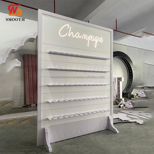 SMOOTH Modern Luxurious Acrylic Wedding for Wall Display Rack & <b>Stand</b> <b>with</b> Wine Holders <b>Backdrop</b> - Product Image 6