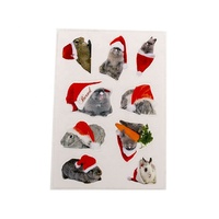 Autocollant adhésif en PET de style dessin animé de joyeux Noël, étiquette imprimée décorative durable pour l'épicerie de promotions de Noël pour enfants