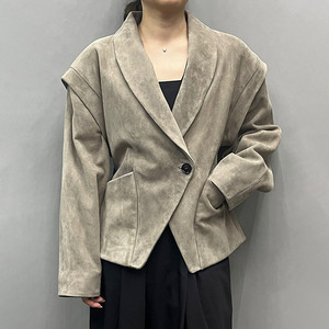2025 ropa de calle de moda de otoño personalizada, Real chaqueta de cuero de alta calidad, abrigo corto de cintura delgada con solapa, chaqueta de cuero de gamuza para mujer - Product Image 3