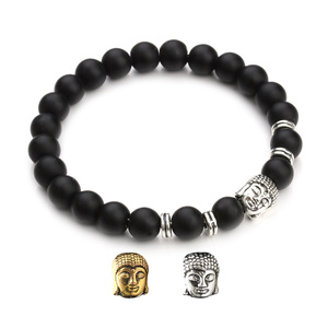 Men's Matte Onyx Lucky Buddha <strong>Bracelet</strong>,Gemstone Beads Yoga Meditation <strong>Chakra</strong> <strong>Bracelet</strong> - Product Image 4