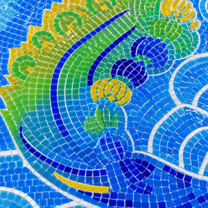 Mosaïque murale de luxe en verre thermofusible motif paon, haute fidélité, pour la décoration des murs de fond de stades, parcs aquatiques, gymnases et piscines extérieures - Product Image 3