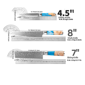 Ioko 67 lớp Damascus đầu bếp nhà bếp dao bán thịt Cleaver phong cách Nhật Bản Damascus Knife Set - Product Image 6