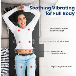 Tapis de <span class=keywords><strong>massage</strong></span> chauffant et vibrant pour le corps entier avec moteurs, modes et arrêt automatique – Cadeau idéal pour les amateurs de <span class=keywords><strong>massage</strong></span> - Product Image 4