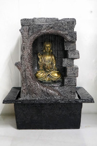 Statue de bouddha <span class=keywords><strong>solaire</strong></span> <span class=keywords><strong>Zen</strong></span> asiatique <span class=keywords><strong>fontaine</strong></span> avec <span class=keywords><strong>fontaine</strong></span> d'eau en résine écologique caractéristiques pour décoration de <span class=keywords><strong>jardin</strong></span> - Product Image 3