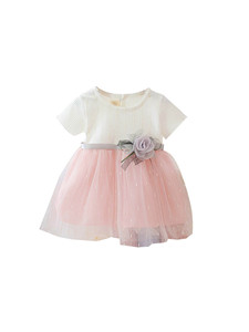 Nuova collezione estiva coreana versione a maniche corte principessa abito in rete <span class=keywords><strong>per</strong></span> ragazze 0-3 anni elegante o-collo <span class=keywords><strong>vestito</strong></span> <span class=keywords><strong>per</strong></span> neonati - Product Image 5