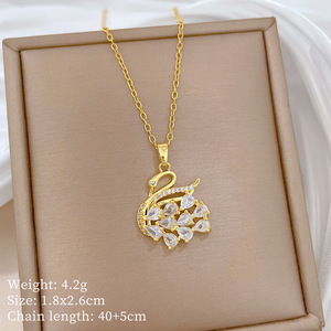 2026 2025 New Fashion Cross Heart Pendant Necklace 18k Gold Plated Stainless Steel Choker for Women Jewelry - Product Image 4