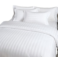 Tissu tissé rayé en polyester de qualité supérieure pour la maison, tissu de literie uni de 1 cm, tissu microfibre gaufré