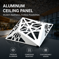 Panneau de plafond en aluminium découpé au laser 3D stéréo, revêtement métallique perforé géométrique pour grand projet d'aménagement intérieur de bâtiment commercial