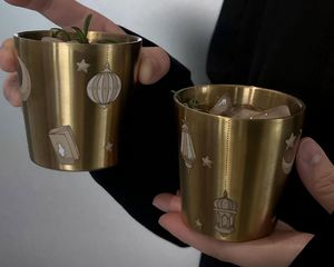Arabic Middle Eastern Style 304 Stainless Steel Coffee & Tea Cup Vine <b>Pattern</b> Hand-Held Office Cup Can Print Logo - Product Image 4