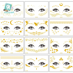 Rocooart originale di trucco di disegno su ordinazione del corpo del viso occhio lentiggini metallico autoadesivo del tatuaggio viso <span class=keywords><strong>tatuaggi</strong></span> <span class=keywords><strong>temporanei</strong></span> - Product Image 2