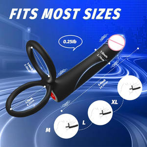 Vibrator G-spot Prostat Bergetar Ganda, Dirancang untuk Pasangan dengan <span class=keywords><strong>Stimulator</strong></span> Klitoris dan Vibrator Dildo Silikon - Product Image 3