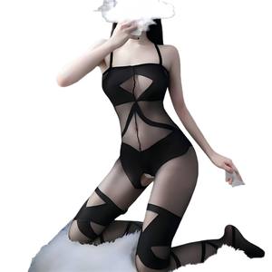 ชุดชั้นในเซ็กซี่ของผู้หญิงชุดบอดี้สูทผ้าชีฟองพร้อมถุงน่องทนต่อการฉีกขาดเครื่องแบบหยอกล้อโปร่งใส - Product Image 2