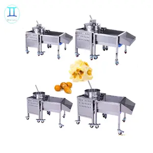 stainless steel commercial kettle hot air popping popcorn making machine with bucket and kernels