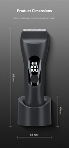 Afeitadora Eléctrica Profesional <span class=keywords><strong>para</strong></span> Hombre con Cuchilla de Cerámica, Recortadora Facial y de Bikini, Depiladora Púbica, Pantalla LED, Máquina de Corte de Pelo con Motor de 8000 RPM - Product Image 5