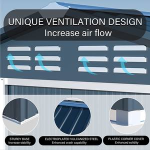 Abri <span class=keywords><strong>de</strong></span> <span class=keywords><strong>jardin</strong></span> métallique multifonctionnel 6x4, <span class=keywords><strong>armoire</strong></span> <span class=keywords><strong>de</strong></span> rangement extérieure pour tondeuses à gazon, vélos et niche pour animaux, construction étanche - Product Image 4