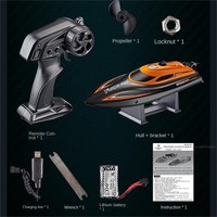 AiJH 20 KM/H RC Boat Waterproof Rc Racing Ship Model Toys Electric High Speed 2.4 GHz Remote Control Boat