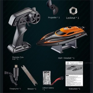 AiJH 20 KM/H <span class=keywords><strong>RC</strong></span> barca impermeabile <span class=keywords><strong>Rc</strong></span> nave modello giocattoli elettrici ad alta velocità 2.4 GHz barca telecomandata - Product Image 5