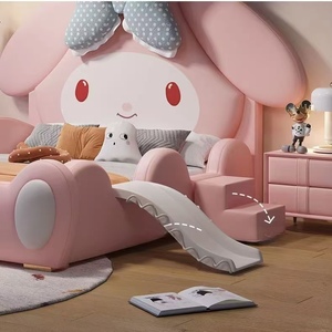 Letto Singolo da Bambina Rosa <span class=keywords><strong>My</strong></span> Melody Stile Principessa con Sponda di Sicurezza per Uso Domestico in Legno Massiccio Artistico - Product Image 4