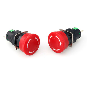 LA16-11ZS 16mm plastique autobloquant électronique rotatif bouton <span class=keywords><strong>d</strong></span>'<span class=keywords><strong>arrêt</strong></span> <span class=keywords><strong>d</strong></span>'urgence interrupteur 3 broches ouverture 250V Max. Tension maison - Product Image 1