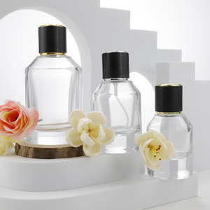 ขวดสเปรย์พกพาแบบคอจีบ ขนาด 30 มล. 50 มล. 100 มล. ขวดน้ำหอมแก้วใส ขวดเครื่องสำอางแบบเติมได้ - Product Image 1