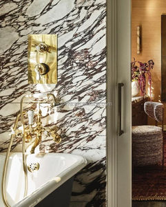 Arabescato White Vagli Marble Piedra natural Escalera de Caracol personalizada Baldosas de pared de baño - Product Image 4