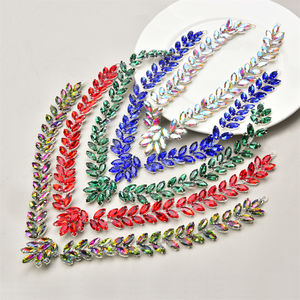 Nouveau coloré strass mariée argent cristal Applique verre diamant fleur garniture pour robe cheveux accessoire bricolage - Product Image 2