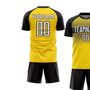ชุดเสื้อฟุตบอลลายทางแขนสั้นระบายอากาศแห้งเร็วชุดฝึกซ้อมเสื้อและกางเกงขาสั้นผู้ชายเยาวชน - Product Image 3