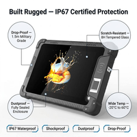Tablette PC industrielle Android 8.1 de 8 pouces RK3288 2 Go de RAM RFID/NFC/POE, triple protection, écran haute luminosité, portable et renforcé