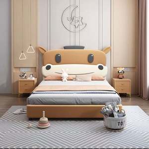 Cama minimalista moderna para niños, cama individual creativa con diseño de caballo de dibujos animados de 1,5 m para niños y niñas, espacio pequeño - Product Image 2