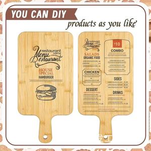 Planche à découper en bambou avec poignée, lot de 12 pièces, pour pain, charcuterie, steak, fruits, pizza, plateau de service, style simple, bloc à découper en bois - Product Image 3