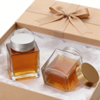 Pot de conservation en verre de miel carré haut de gamme, épaissi, scellé, en borosilicate de haute qualité, avec compartiments séparés pour les bouteilles