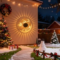 Weihnachtliche Solar-Projektionsleuchte mit Santa, Rentier und Schlitten, LED-Projektorlampe für Garten, Hof und Zaun, Weihnachts- und Feiertagsdekoration