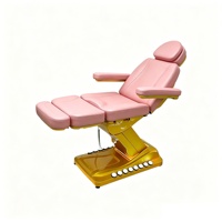 Lit de massage chauffant de luxe pour salon de beauté, extra large, base en acier inoxydable doré, lit de beauté électrique pour spa, table de massage