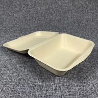 Boîtes à emporter de canne à sucre de bagasse biodégradable et compostable de 9 pouces de 900ml pour le papier de restaurant