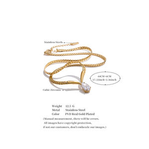 जिनयू 5572 ट्रेंडी डिजाइन चमकदार घन ज़िरकोनिया पेलेंट हार 18k प्लेटेड स्टेनलेस स्टील पेंडर हार - Product Image 6