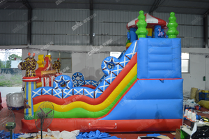 Hạnh Phúc Đảo Đu Quay Bánh Xe Inflatable Bouncer Nhà Với Chim Cánh Cụt Inflatable Lâu Đài Với Slide Với Blower Cho Trẻ Em Và Người Lớn - Product Image 3